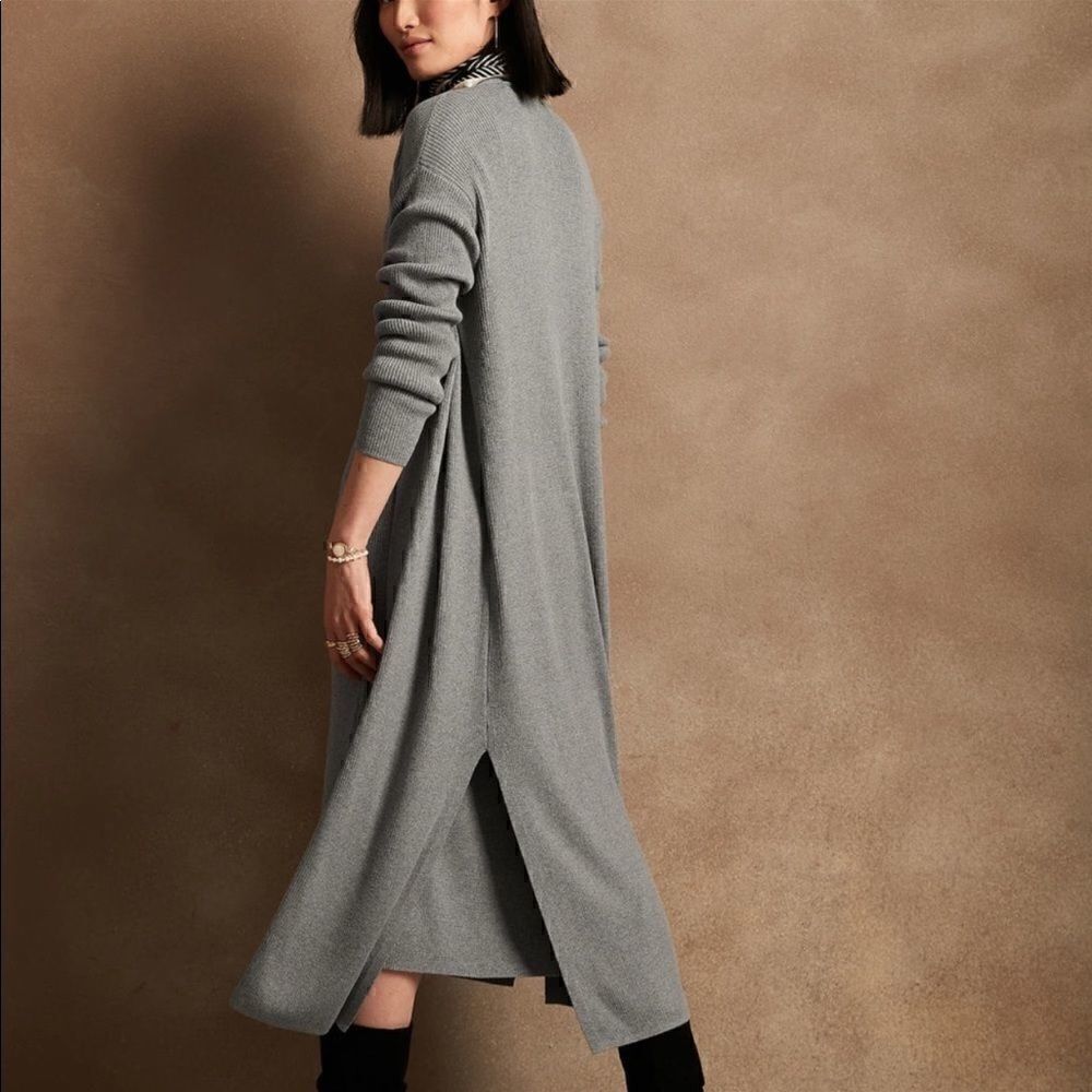 Banana Republic Texture Open-Front Long Cardigan